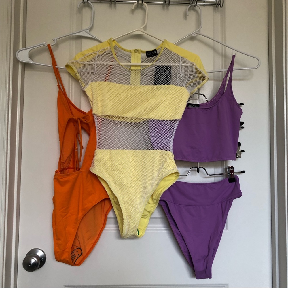 Icon Swim Colorful High Waist Swimsuit bundle